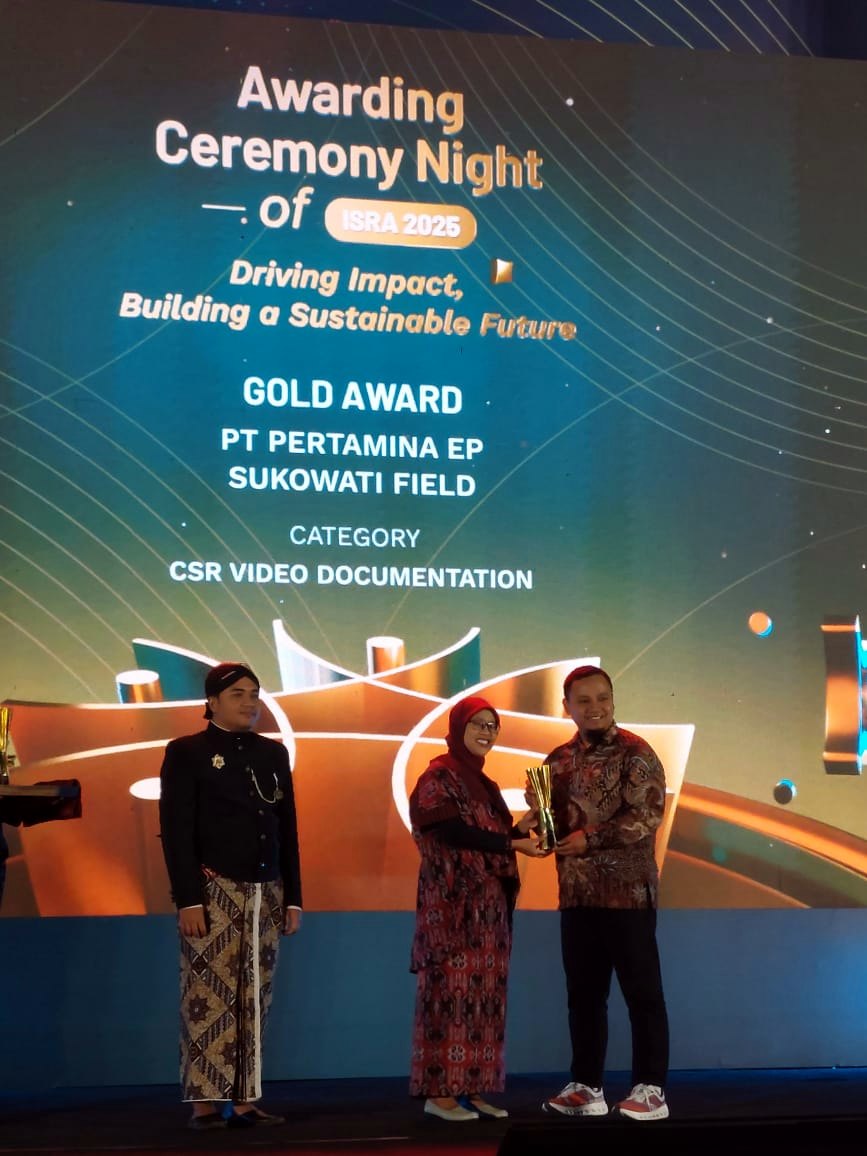 The ISRA 2025 Gold Award presented to PT Pertamina EP Sukowati Field, CSR Video Documentation category